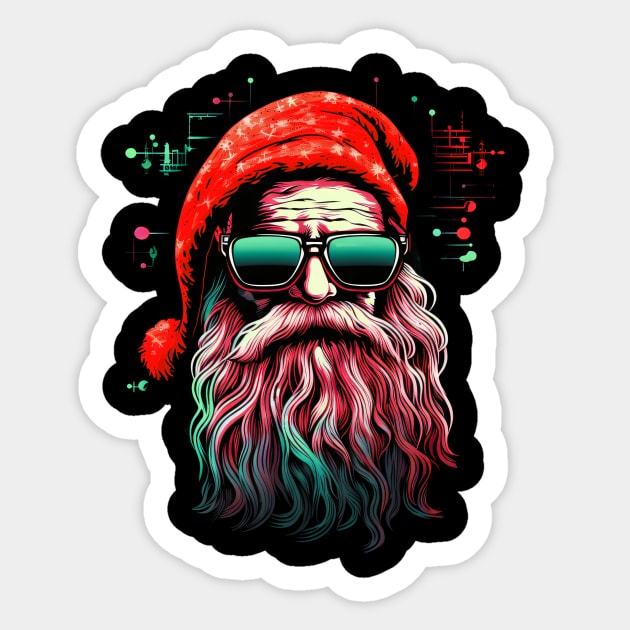 Trendy Santa Claus with sun glasses Sticker by Tiessina Designs